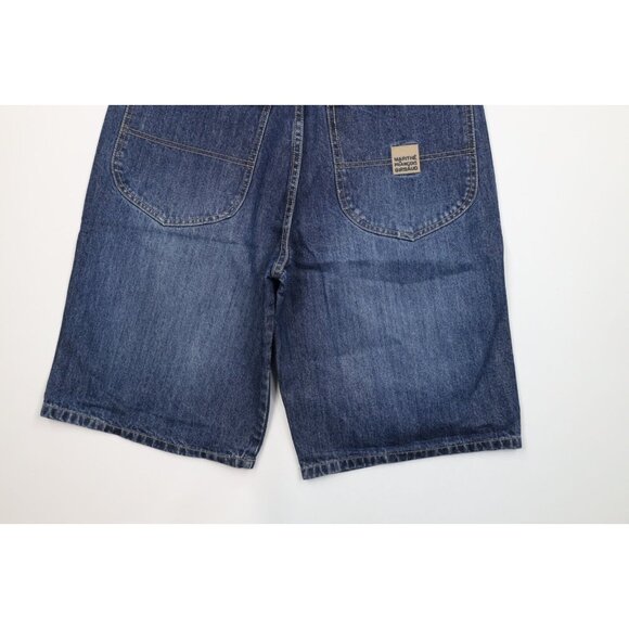 NOS Vtg 90s Marithe Francois Girbaud Mens 32 Loose Denim Jean Shorts Blue Cotton - Picture 10 of 11